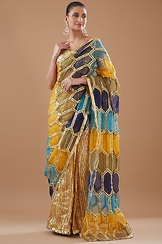 Pastel Ombre dyed PRE STITCHED saree – Priyanka Jain