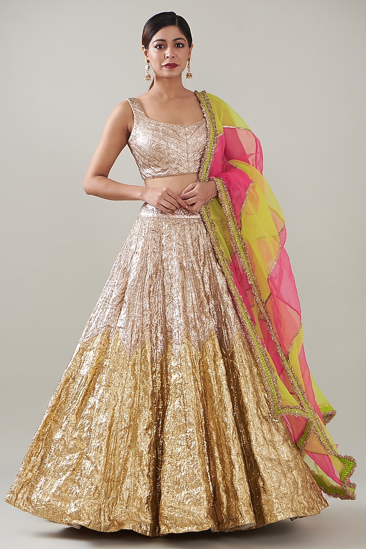 Silver & Gold Lampi Lehenga Set by ITRH