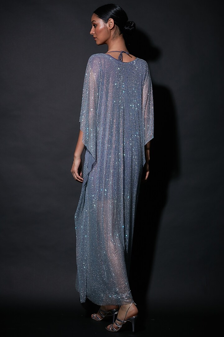 Lilac Net Embellished Kaftan by ITRH at Pernia's Pop Up Shop
