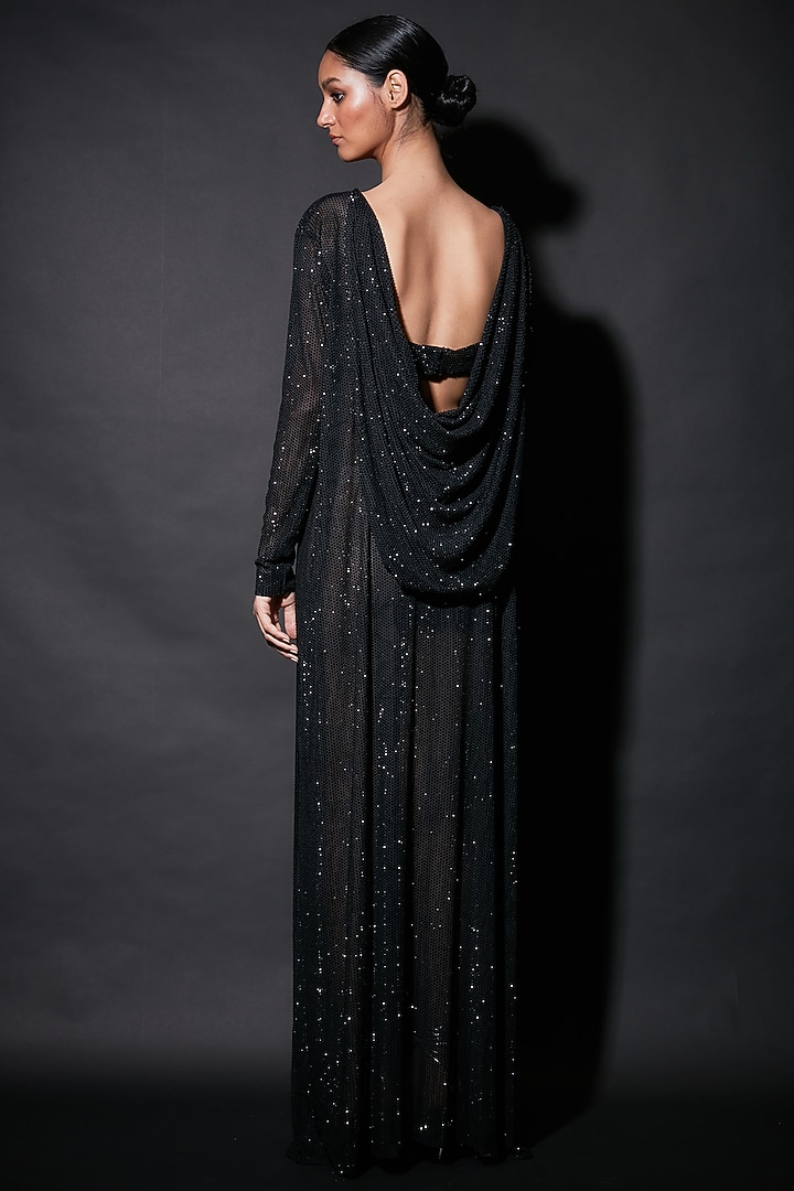 Black Net Embellished Wedding Gown by ITRH at Pernia's Pop Up Shop