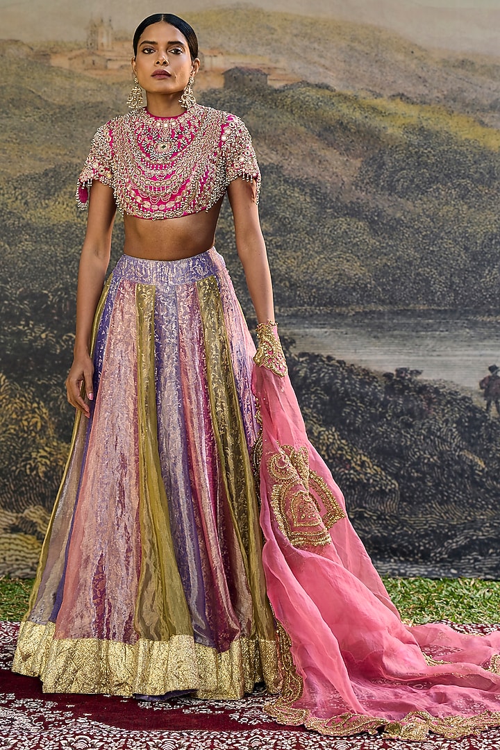 Multi-Colored Tissue Gota Work Bridal Lehenga Set by ITRH at Pernia's Pop Up Shop