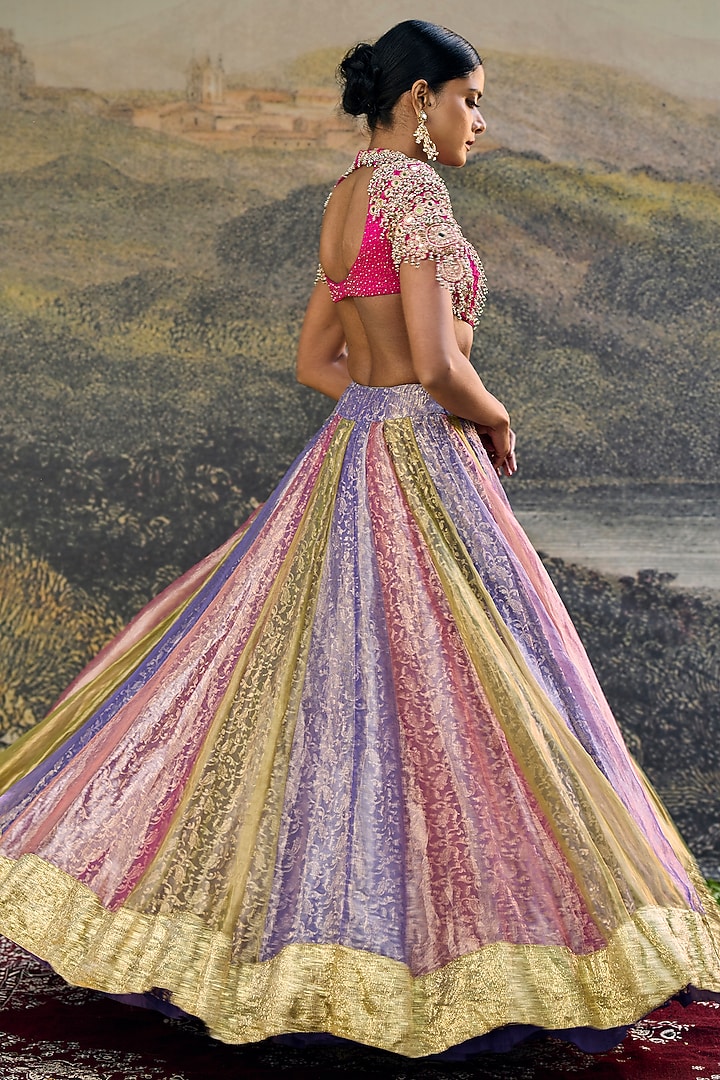 Multi-Colored Tissue Gota Work Bridal Lehenga Set by ITRH at Pernia's Pop Up Shop
