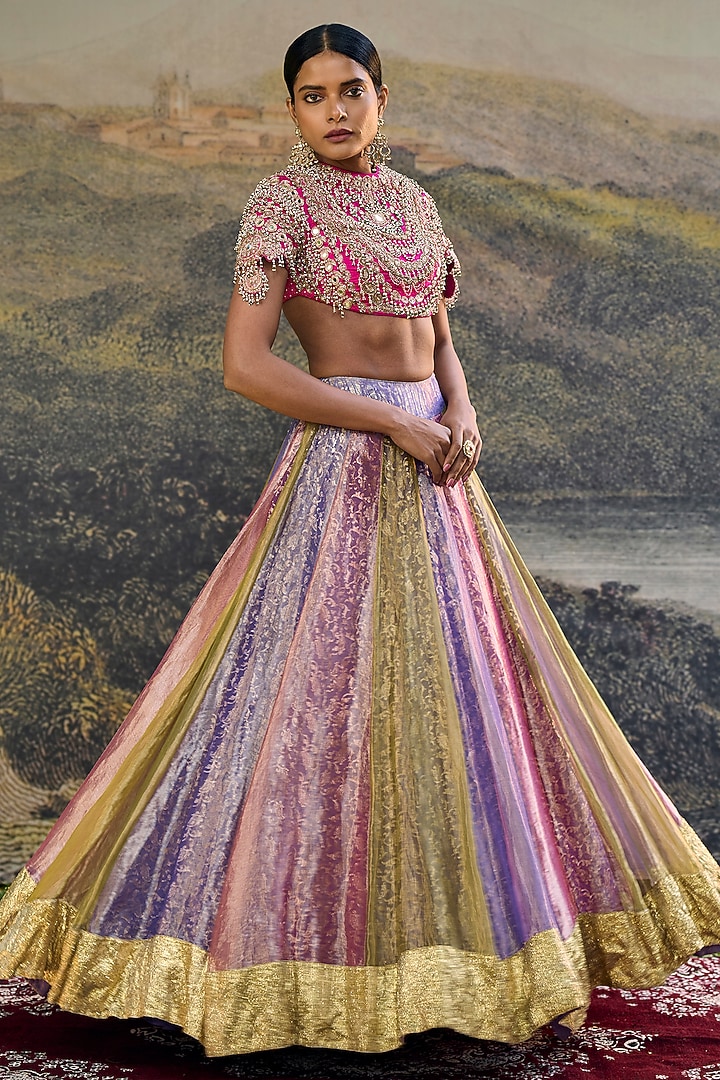 Multi-Colored Tissue Gota Work Bridal Lehenga Set by ITRH at Pernia's Pop Up Shop
