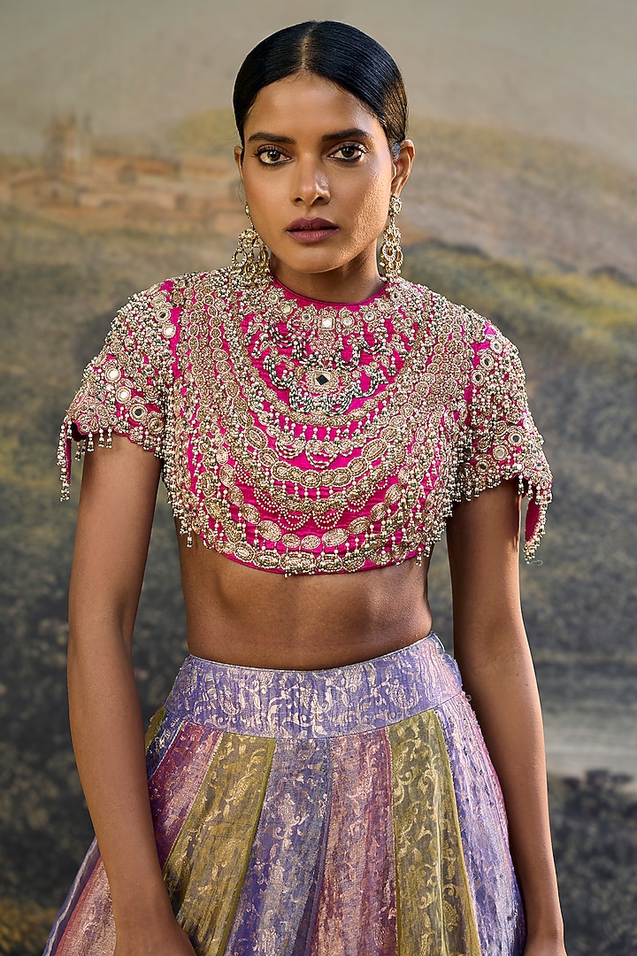 Multi-Colored Tissue Gota Work Bridal Lehenga Set by ITRH at Pernia's Pop Up Shop