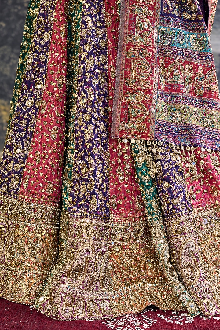 Multi-Colored Jamawar Bridal Lehenga Set by ITRH at Pernia's Pop Up Shop