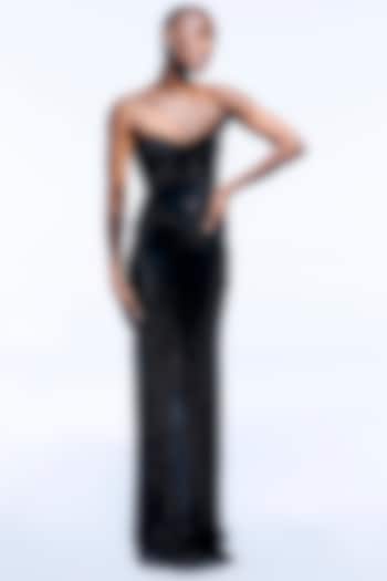 Black Net Crystal Corseted Wedding Gown by ITRH at Pernia's Pop Up Shop