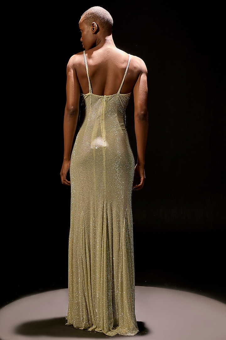 Pastel Green Net Knot Wedding Gown by ITRH at Pernia's Pop Up Shop