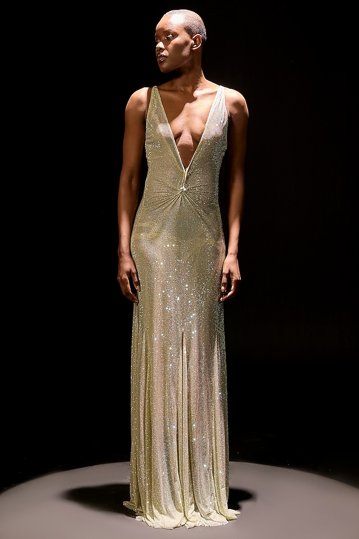 Pastel Green Net Knot Wedding Gown by ITRH at Pernia's Pop Up Shop