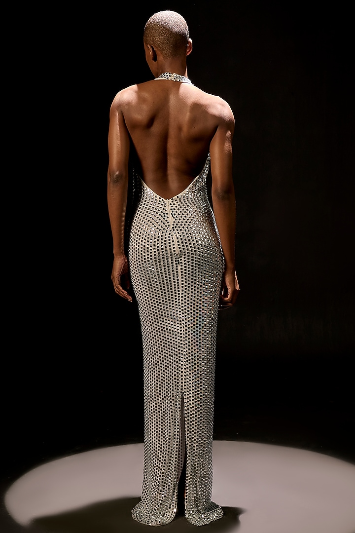 Silver Stretch Net Wedding Gown by ITRH at Pernia's Pop Up Shop