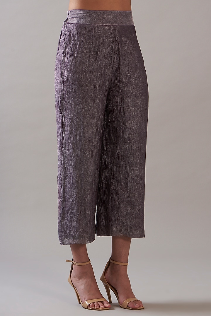Purple Tissue Kurta Set by ITRH at Pernia's Pop Up Shop