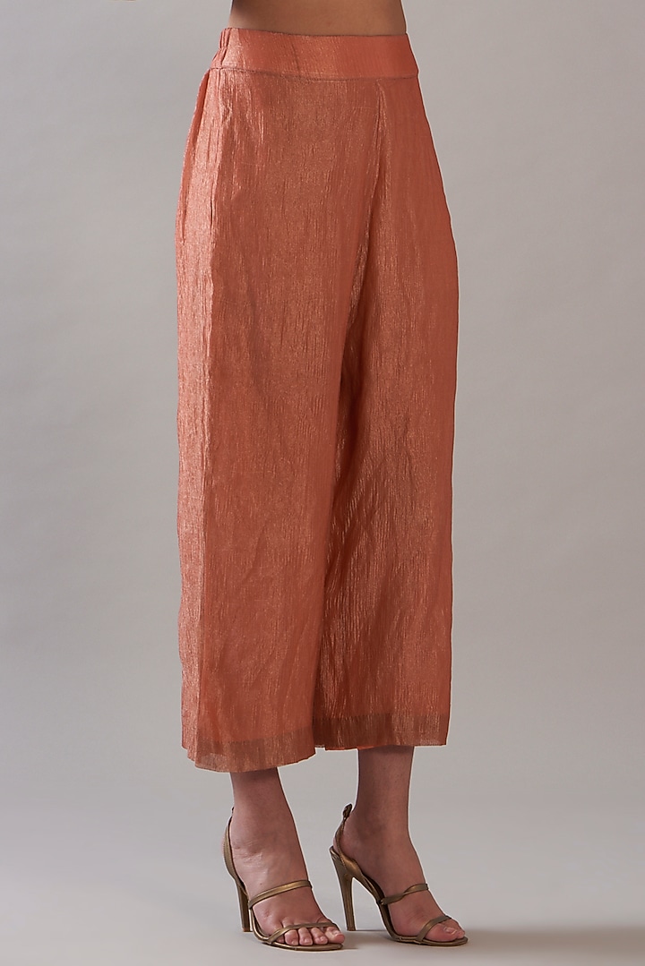 Peach Tissue Kurta Set by ITRH at Pernia's Pop Up Shop