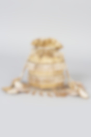 Gold Silk Organza Potli by ITRH at Pernia's Pop Up Shop