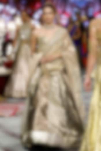 Golden Tissue Bridal Lehenga Set by ITRH at Pernia's Pop Up Shop