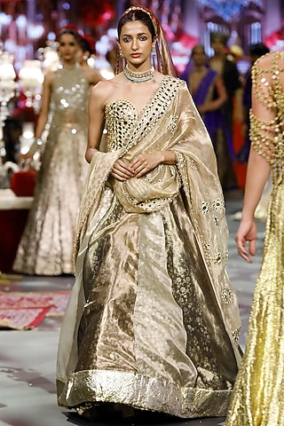 Golden Tissue Lehenga Set by ITRH