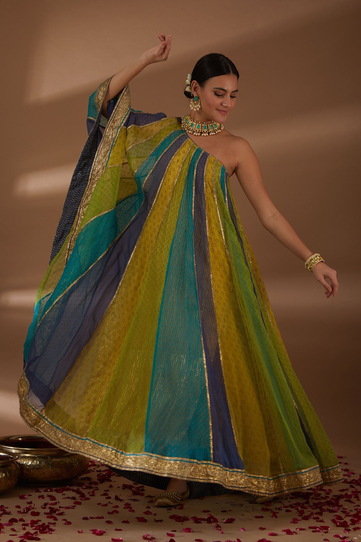 Multi-Colored Embellished Kurta Set by ITRH at Pernia's Pop Up Shop