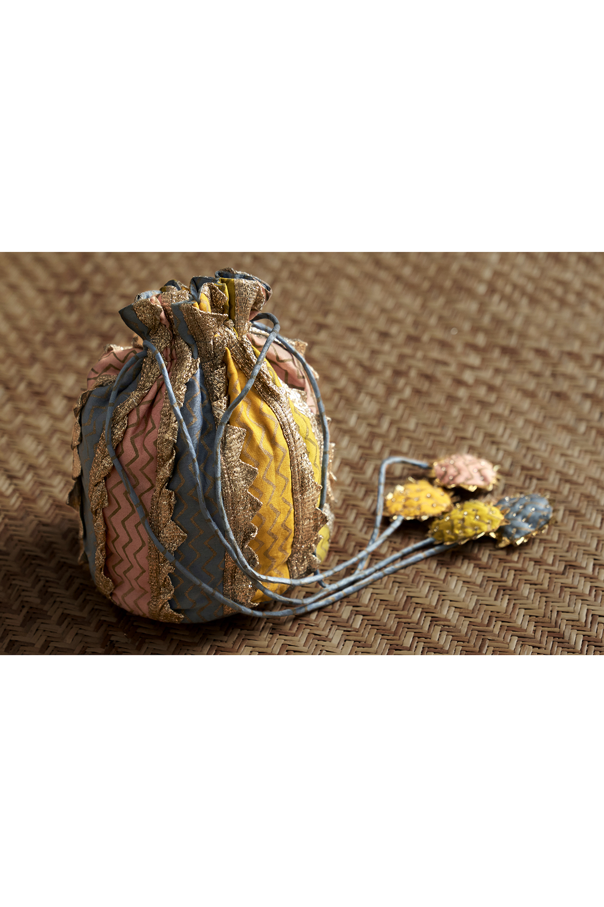 Multi Colored Triangle Potli Bag by ITRH at Pernia's Pop Up Shop