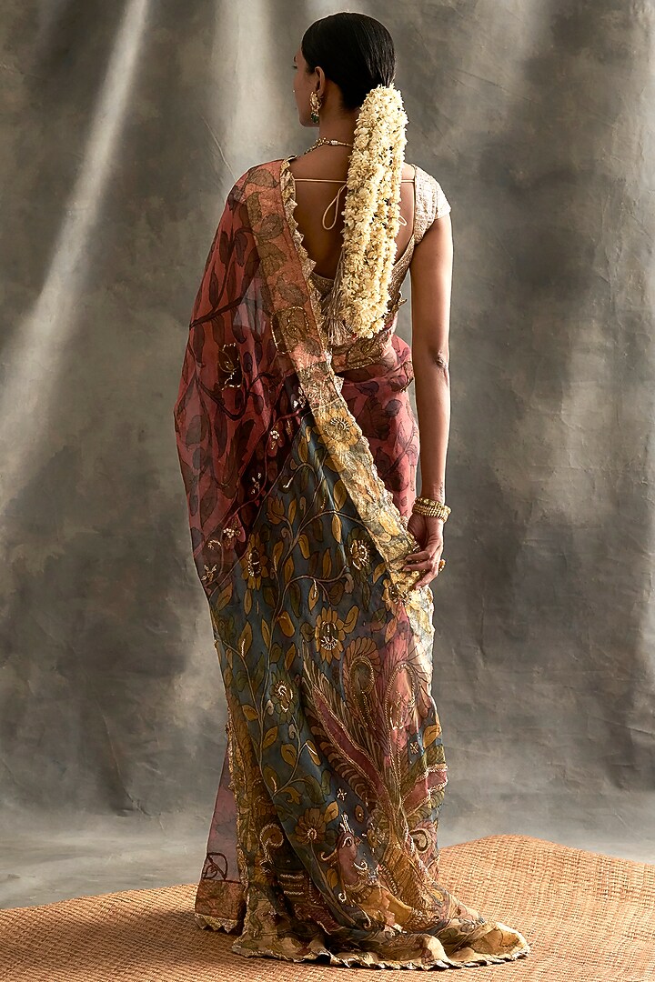 Multi Coloured Embroidered Wedding Saree by ITRH at Pernia's Pop Up Shop