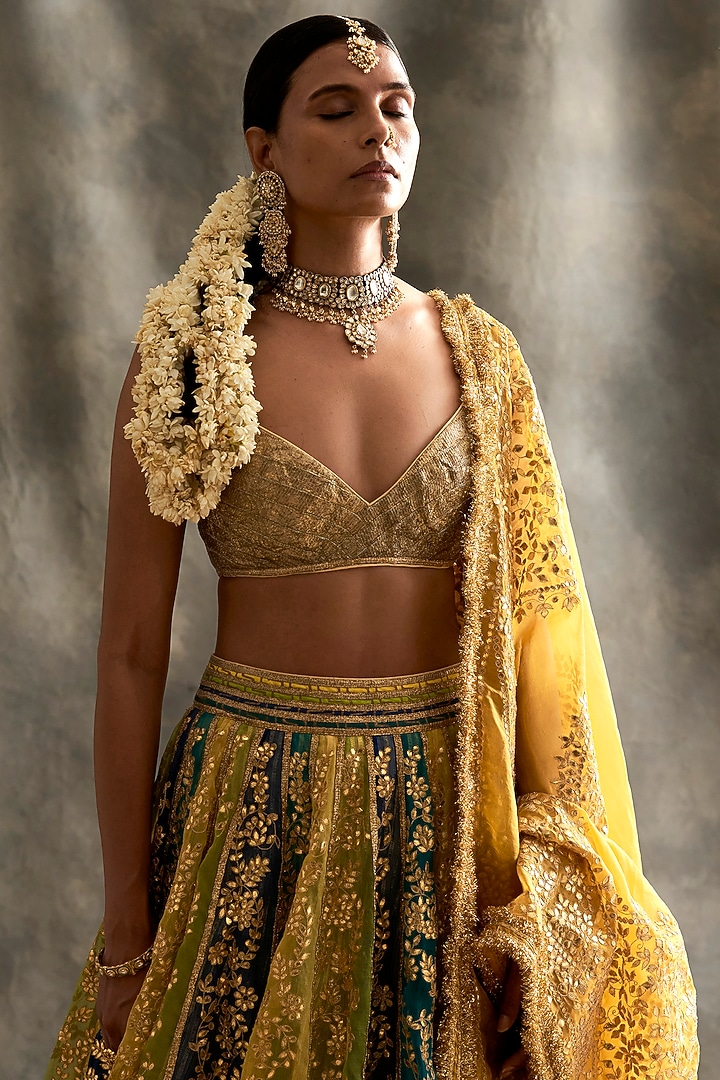 Multi Colored Embroidered Bridal Lehenga Set by ITRH at Pernia's Pop Up Shop