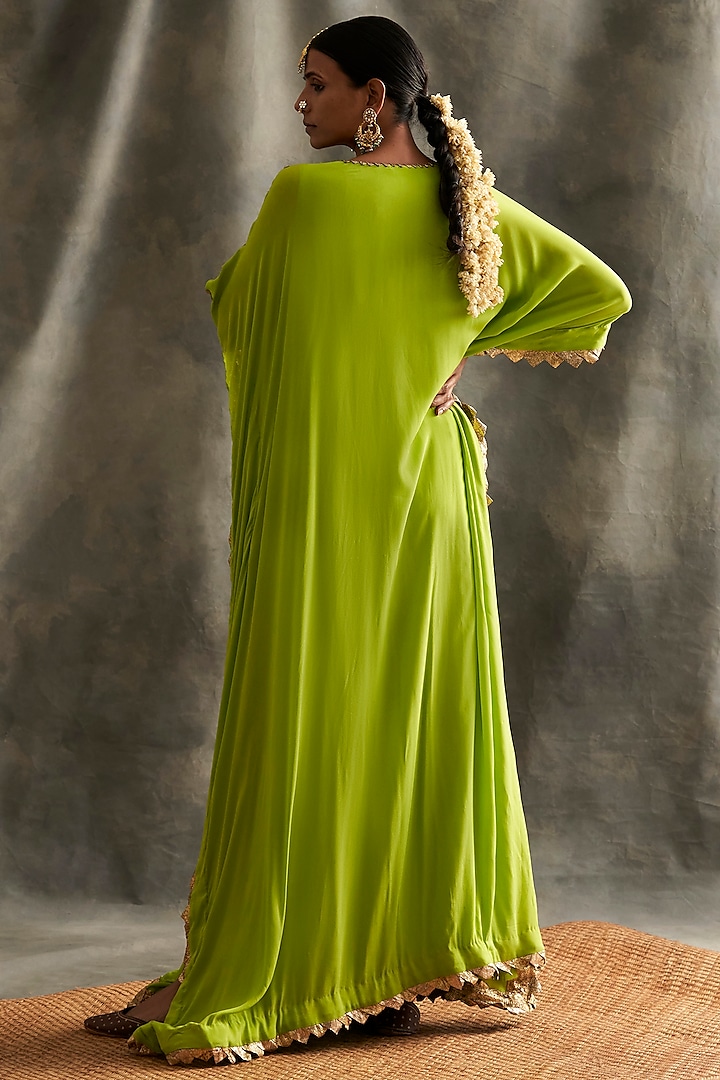 Parrot Green Embroidered Kaftan by ITRH at Pernia's Pop Up Shop