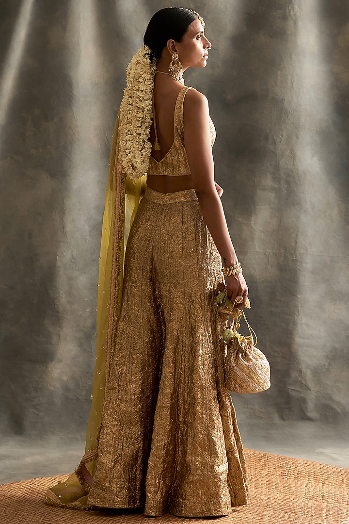 Gold Lampi Bridal Sharara Set by ITRH at Pernia's Pop Up Shop
