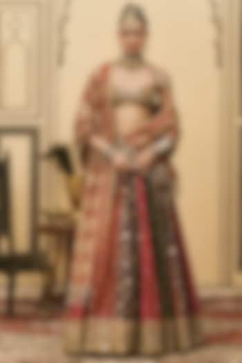 Multi-Colored Brocade Bridal Lehenga Set by ITRH at Pernia's Pop Up Shop