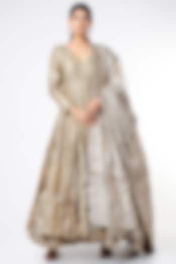 Gold Embroidered Anarkali Set by ITRH