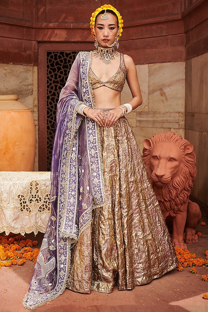 Purple Lampi Gota Bridal Lehenga Set by ITRH at Pernia's Pop Up Shop