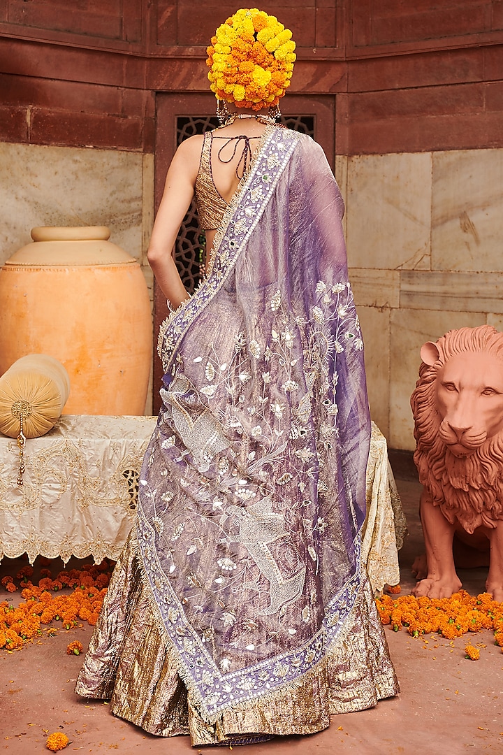 Purple Lampi Gota Bridal Lehenga Set by ITRH at Pernia's Pop Up Shop
