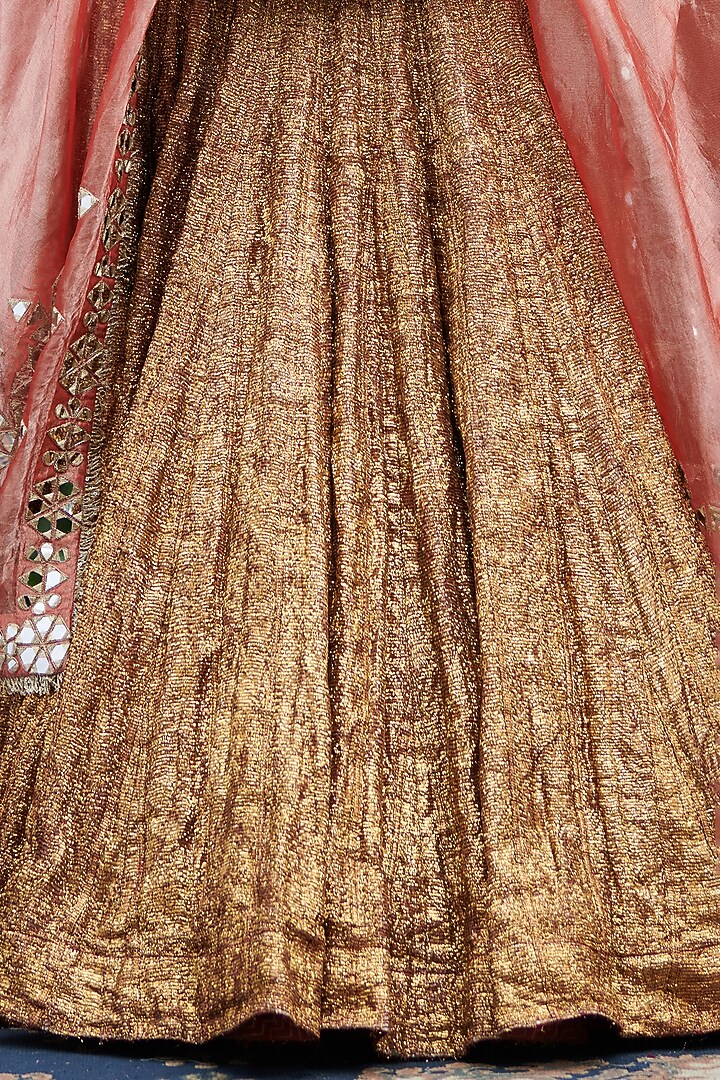 Maroon Lampi Gota Bridal Lehenga Set by ITRH at Pernia's Pop Up Shop