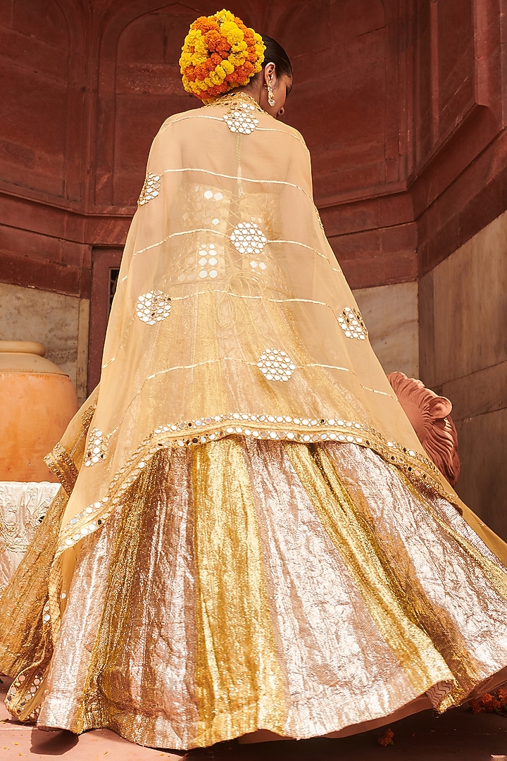 Silver & Gold Lampi Gota Jacket Bridal Lehenga Set by ITRH at Pernia's Pop Up Shop
