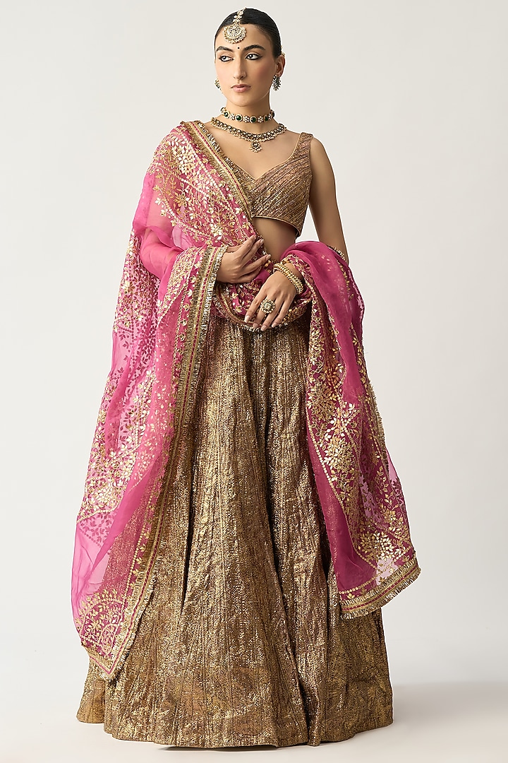 Purple Gold Lampi Lehenga Set by ITRH