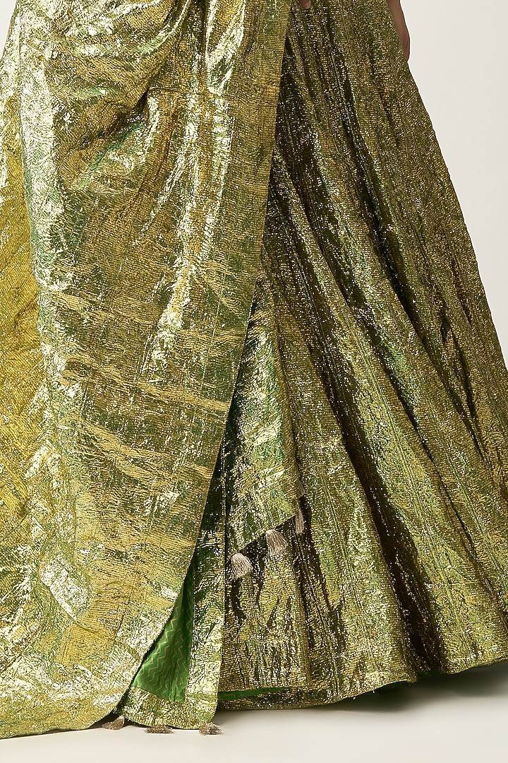 Green Lampi Bridal Lehenga Set by ITRH at Pernia's Pop Up Shop