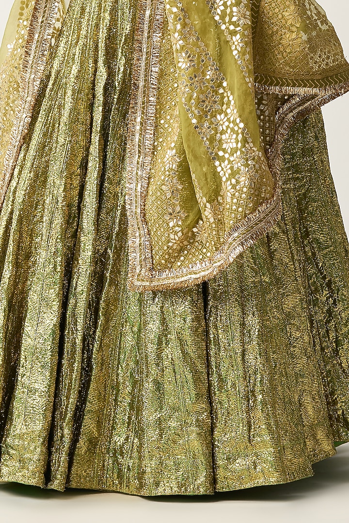 Green Bridal Lehenga Set in Lampi by ITRH at Pernia's Pop Up Shop