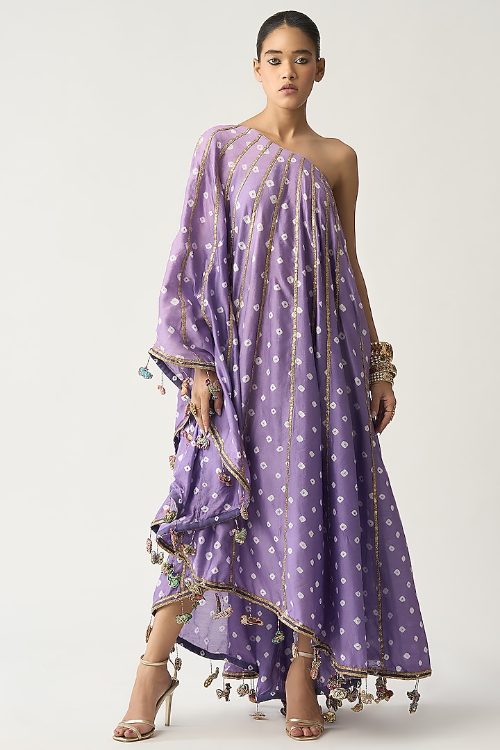 Lilac Silk Chanderi Kaftan by ITRH