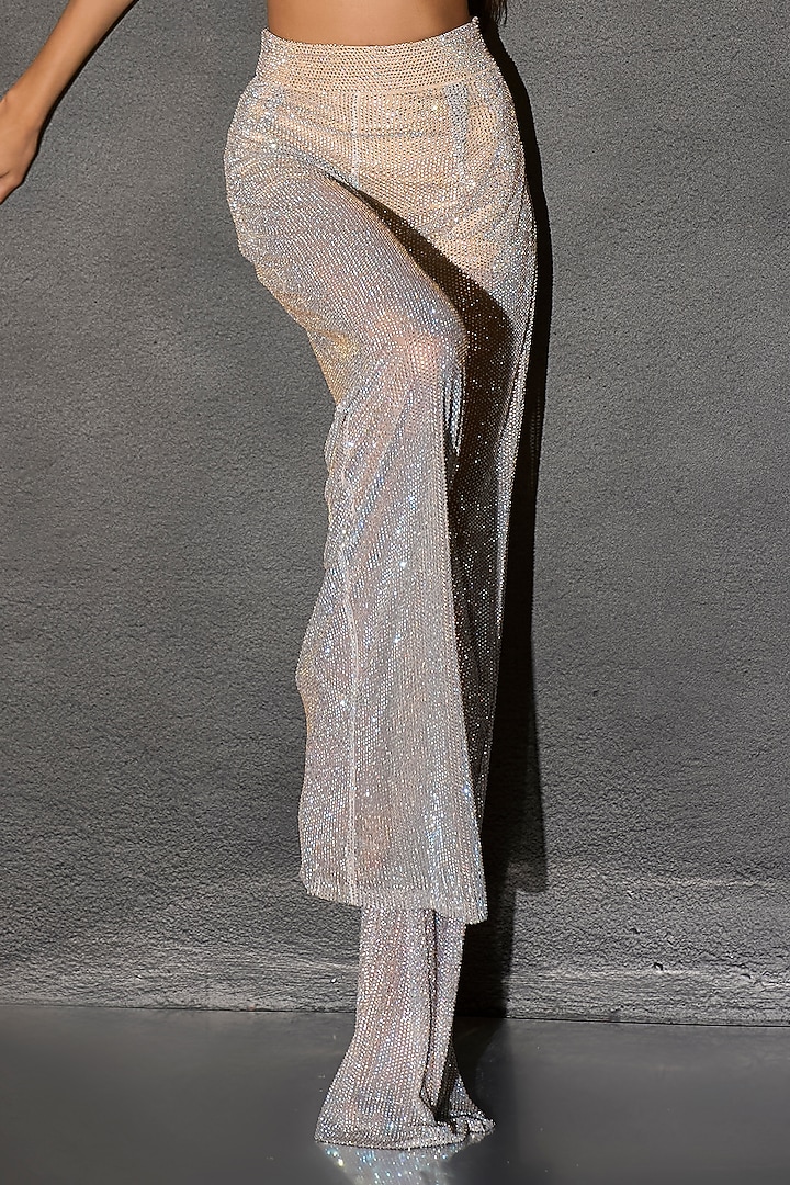 Silver Net Pant Set by ITRH at Pernia's Pop Up Shop