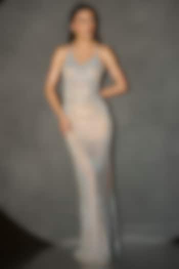 Silver Embellished Gown by ITRH