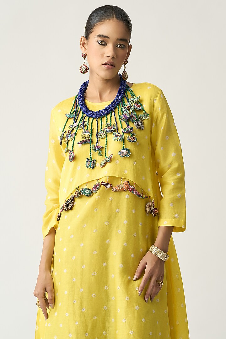 Blue Silk Thread Braided Necklace by ITRH at Pernia's Pop Up Shop