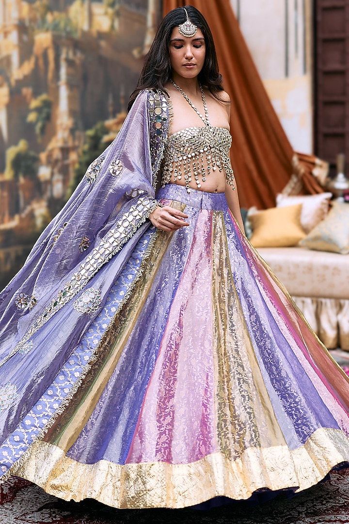 Multi-Colored Tissue Gota Bridal Lehenga Set by ITRH at Pernia's Pop Up Shop
