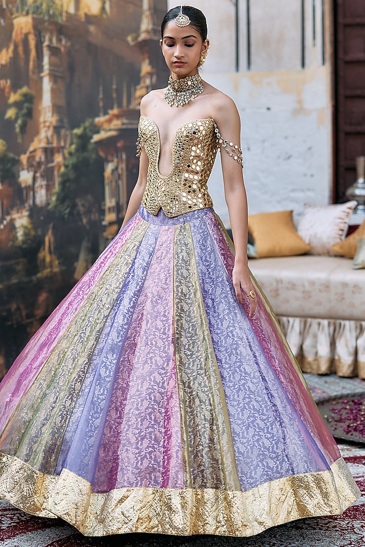 Multi-Colored Tissue Gota Bridal Lehenga Set by ITRH at Pernia's Pop Up Shop