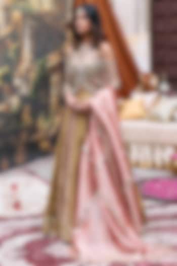 Pum & Golden Tissue Gota Bridal Lehenga Set by ITRH at Pernia's Pop Up Shop