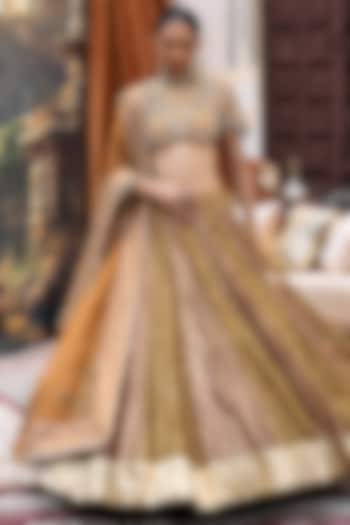 Pum & Golden Tissue Gota Bridal Lehenga Set by ITRH at Pernia's Pop Up Shop