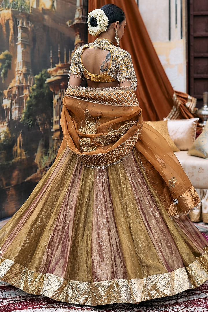 Pum & Golden Tissue Gota Bridal Lehenga Set by ITRH at Pernia's Pop Up Shop