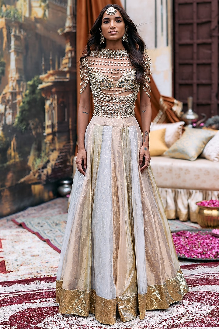 Multi-Colored Tissue Gota Bridal Lehenga Set by ITRH at Pernia's Pop Up Shop