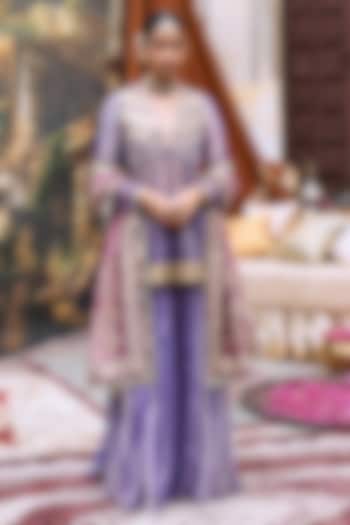 Lilac Tissue Bridal Sharara Set by ITRH at Pernia's Pop Up Shop
