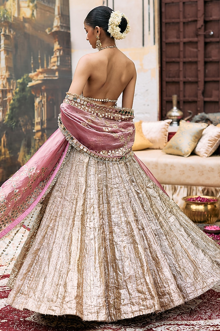 Silver Net Lampi Bridal Lehenga Set by ITRH at Pernia's Pop Up Shop