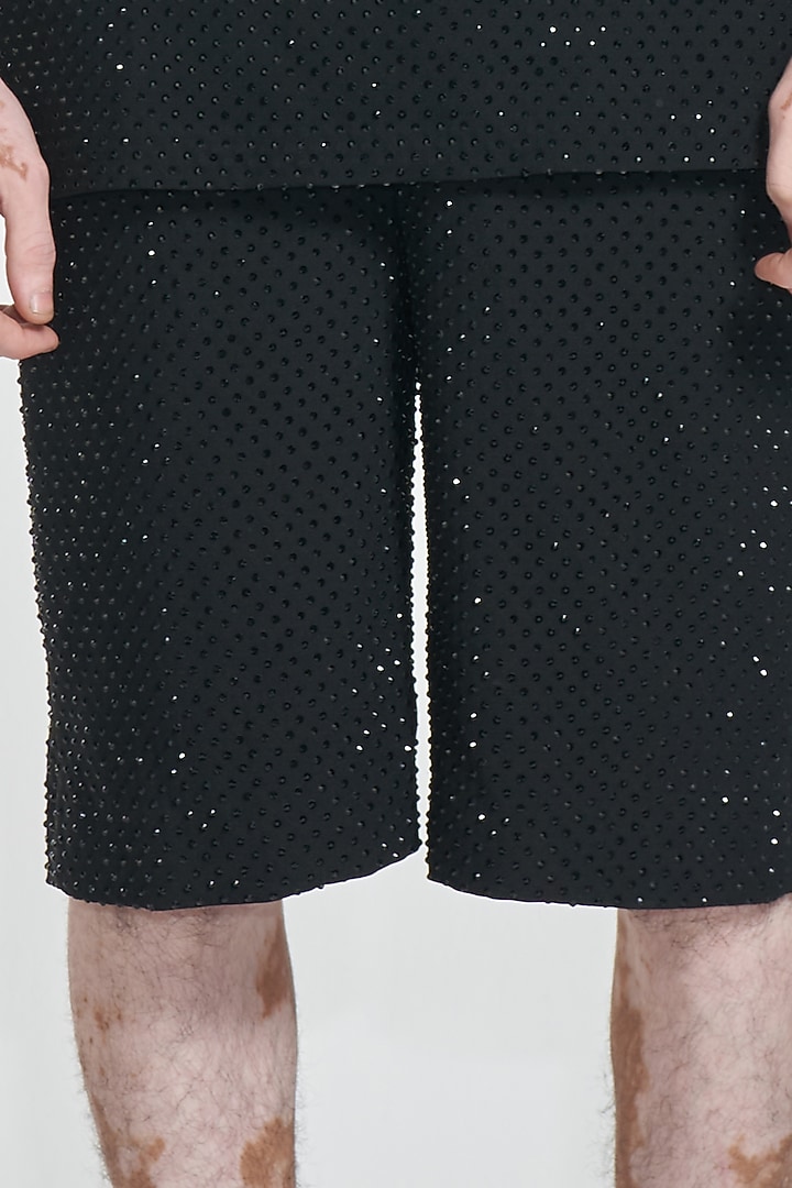 Black Embroidered Co-Ord Set by ITRH Men at Pernia's Pop Up Shop