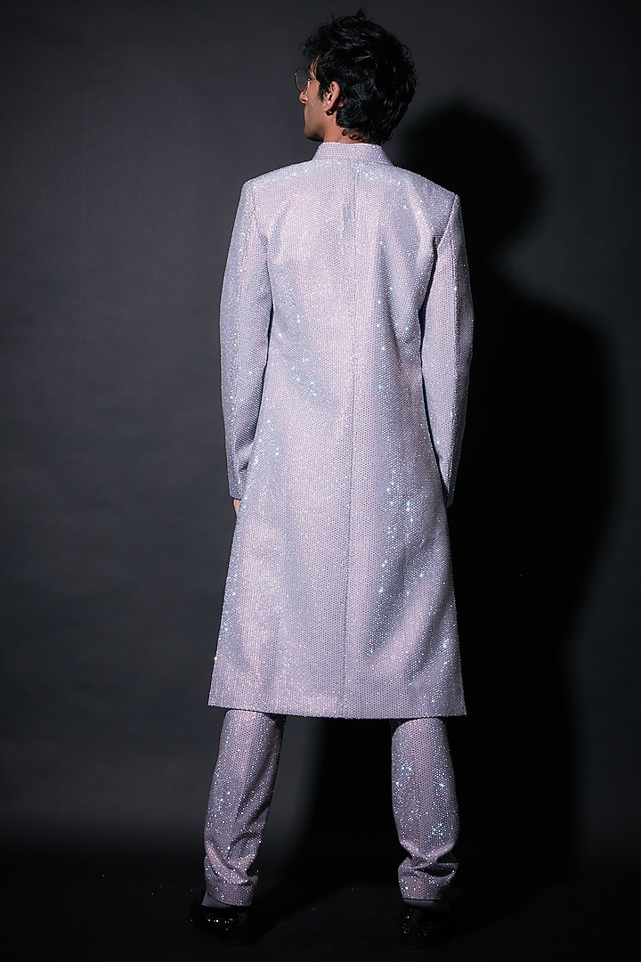 Peri Roma Crystal Embellished Open Groom Sherwani Set by ITRH Men at Pernia's Pop Up Shop
