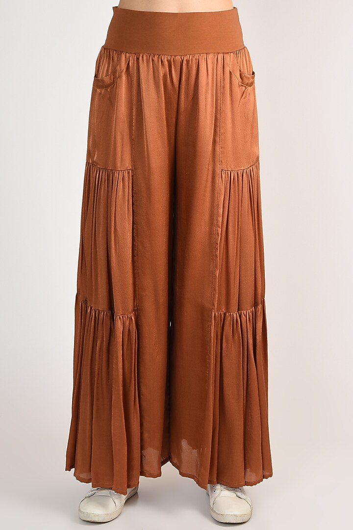 Clay Silk Flared Pant Set by ITUVANA at Pernia's Pop Up Shop