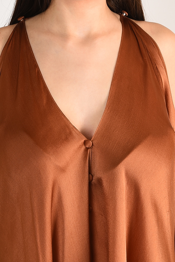 Clay Silk Flared Pant Set by ITUVANA at Pernia's Pop Up Shop