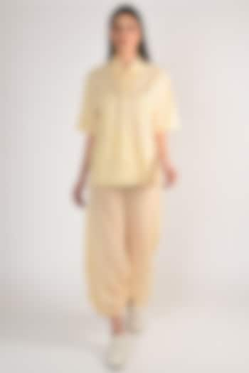 Nude Sheer Dhoti Pant Set by ITUVANA at Pernia's Pop Up Shop